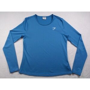 Gymshark Top Womens Size Medium Blue Training Long Sleeve Shirt Regular Fit